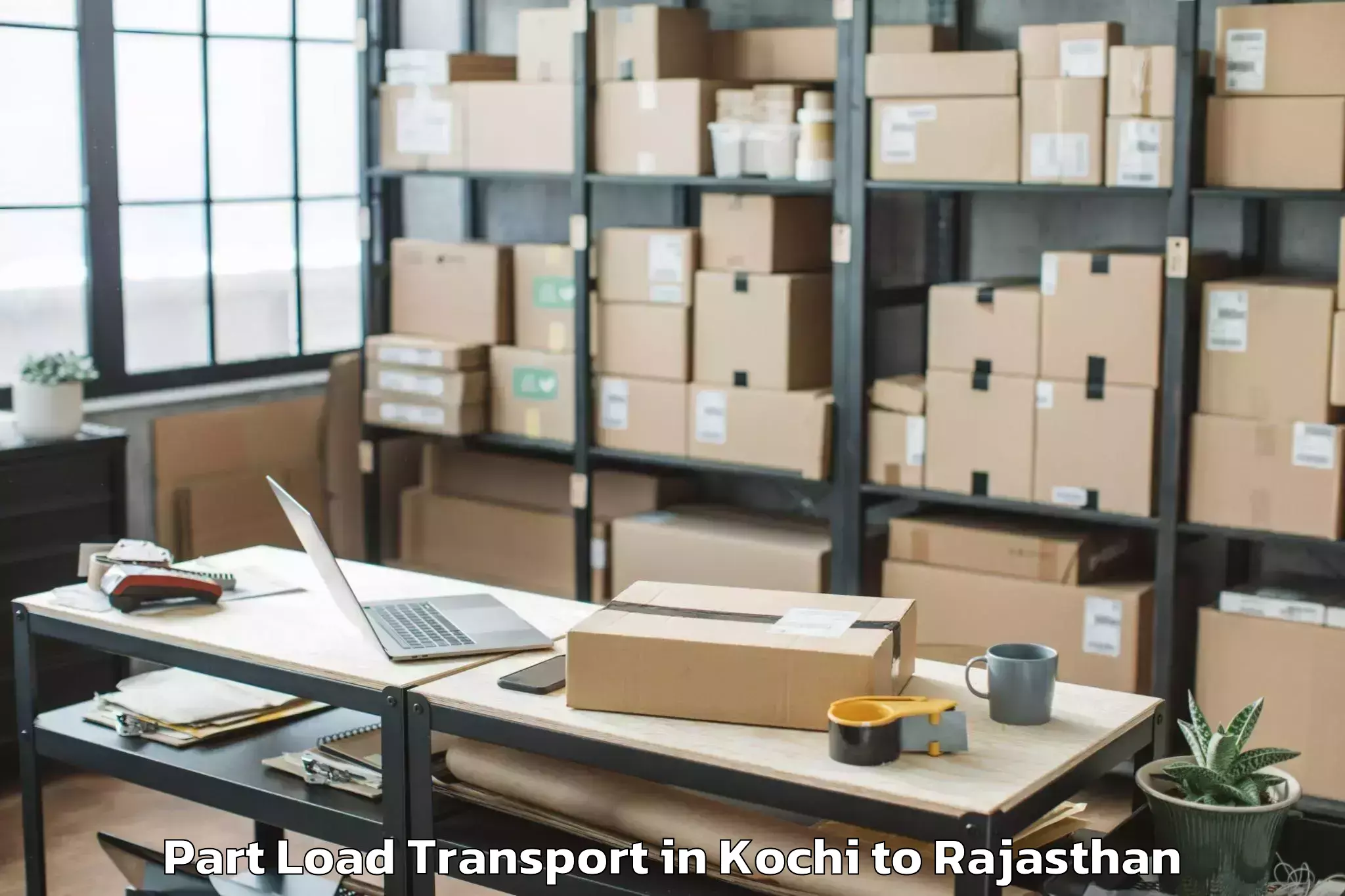 Easy Kochi to Poornima University Jaipur Part Load Transport Booking